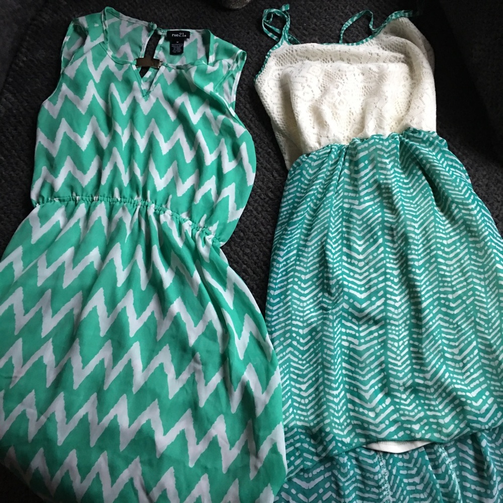 Two cute, teal dresses